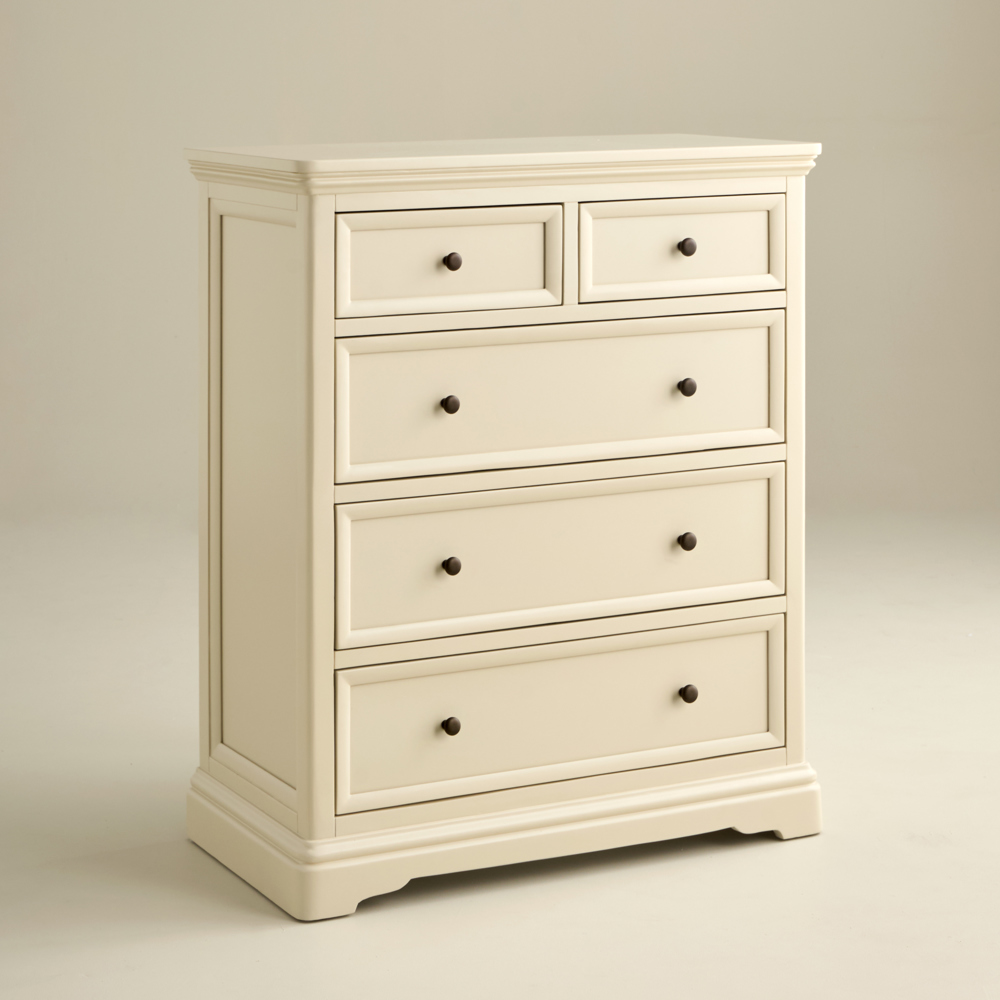 Bordeaux 5 Drawer Chest, Ivory